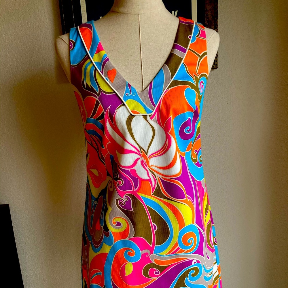 TRINA TURK ZAYLEE V-Neck Multicolored Pom-Pom Summer Dress NWOT (2)